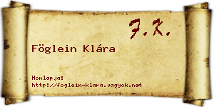 Föglein Klára névjegykártya