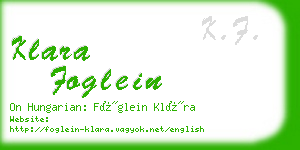 klara foglein business card